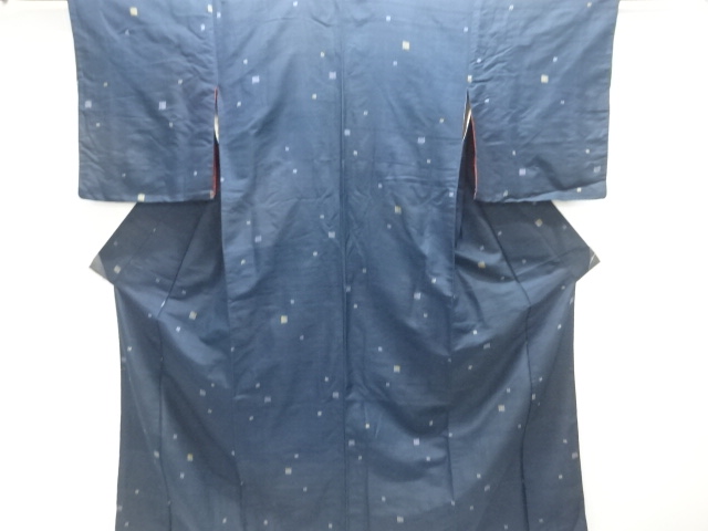 JAPANESE KIMONO / ANTIQUE KIMONO / SILK / HAND WOVEN TSUMUGI / KASURI PATTERN